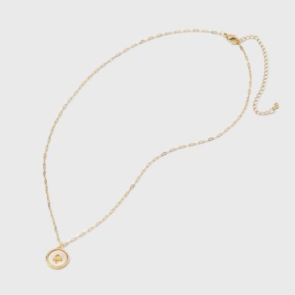 Beloved + Inspired 14K Gold Dipped Mother of Pearl Zodiac Pendant Necklace - NWT - Picture 1 of 8